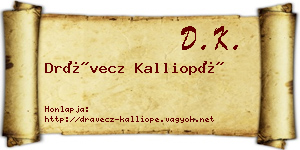 Drávecz Kalliopé névjegykártya